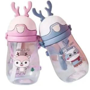 Kids’ Cartoon Straw Teapot Water Bottle – 450ml
