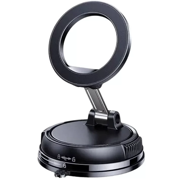 Premium Zinc Alloy 360° Rotating Magnetic Car Phone Mount – Strong Vacuum Suction Dashboard & Windshield Holder