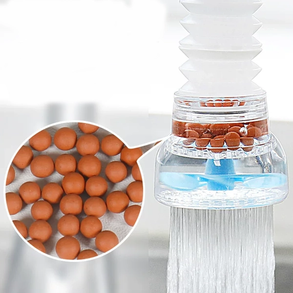 360° Rotating Retractable Kitchen Faucet Water Filter – Maifan Stone Splash-Proof Tap Purifier