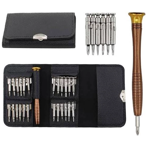 25 in 1 Precision Screwdriver Set with Leather Wallet Case (মোবাইল, চশমা ও ঘড়ি মেরামতের স্ক্রু ড্রাইভার সেট)