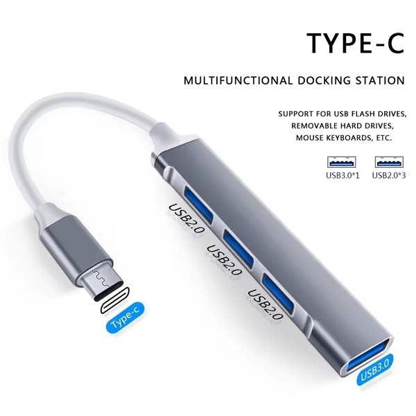 4 in 1 Type-C Multifunctional Docking Station / USB Hub