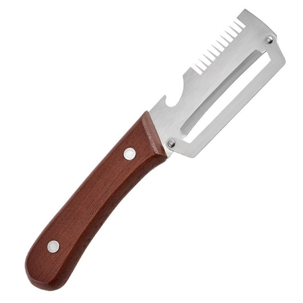 4-in-1 Multifunctional Stainless Steel Peeler with Wooden Handle